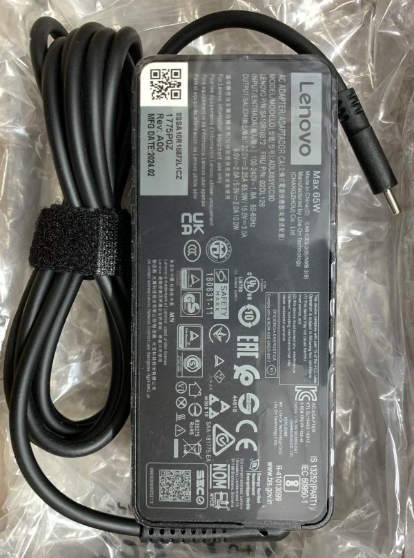 Lenovo 20v 3.25a usb c power adapter. 65w Original quality charger for lenovo laptop. Input voltage 100-240v AC power, Output 20v 3.25a.