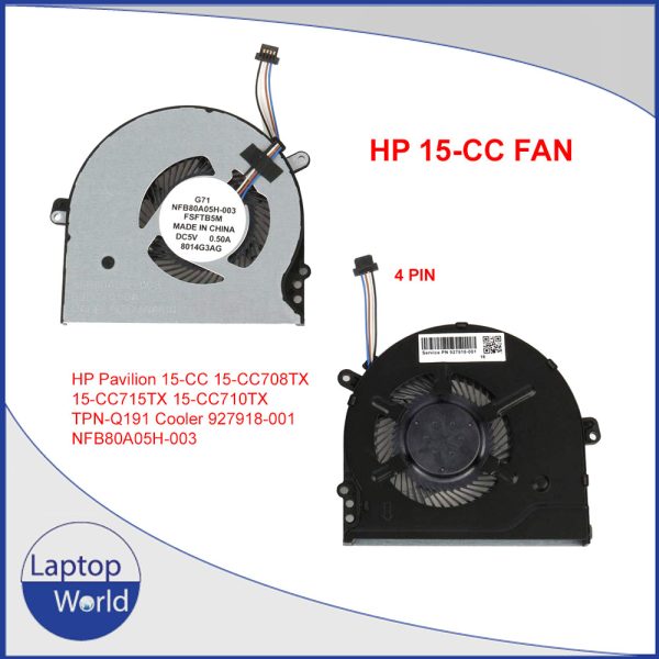 HP Pavilion 15-CC 15-CC708TX 15-CC715TX 15-CC710TX TPN-Q191 Cooler 927918-001 NFB80A05H-003