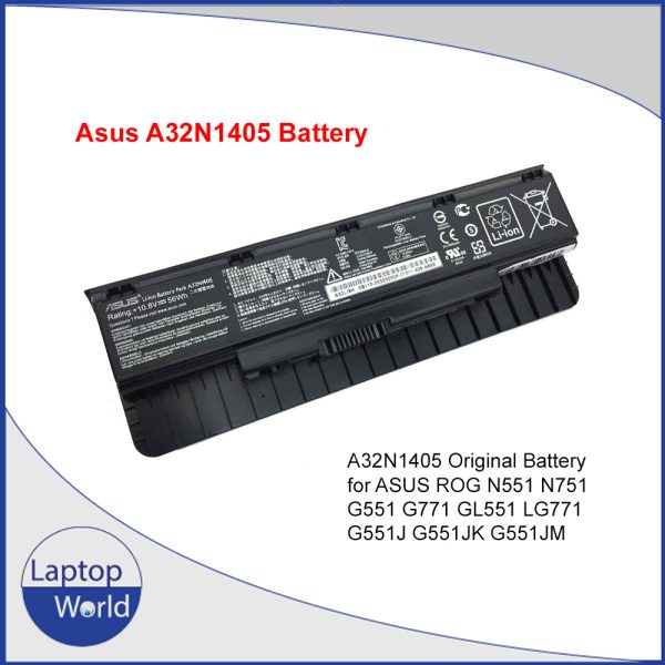 A32N1405 Original Battery for ASUS ROG N551 N751 G551 G771 GL551 LG771 G551J G551JK G551JM series laptop battery.