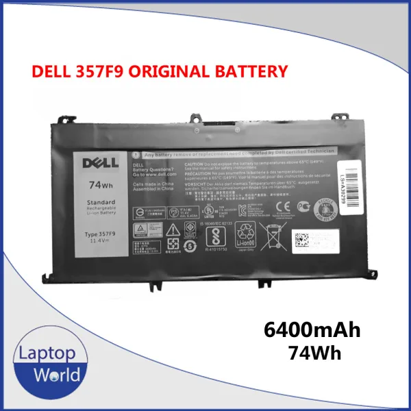 Dell Inspiron 15 7559 7567 7559 7557 7566 7567 Laptop battery 74wh 6000mAh