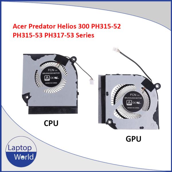 Acer Predator Helios 300 PH317-53 PH315-52 CPU & Gpu Cooling fan