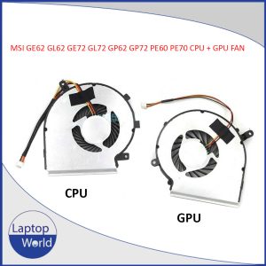 CPU Cooling Fan + Gpu Cooling for Msi Ge72 Ge62 2QD 2QE Pe60 Pe70 Gl62 Gl72 Gp72 Gp62,