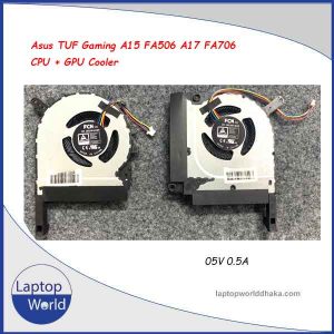 Asus TUF Gaming A15 fa506 FA506ICB FA506IHR A17 FA706 FA706IC CPU GPU Cooler 13NR0600T0501 13NR07A0M02011 DFS5K221153718 EP 05V 0.5A DFS5K22B056738 EP