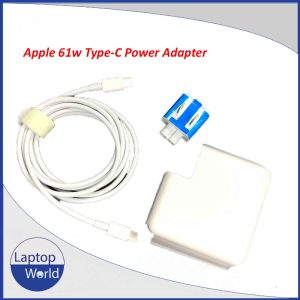 Apple Macbook 61W Type-C Power Adapter With Cable. Input- 100-240v 1.5a 50/60Hz. Output 20v 3a, 14.5v 3a, 9v 3a, 5.2v 2.4a. 90 days warranty. Made in China.