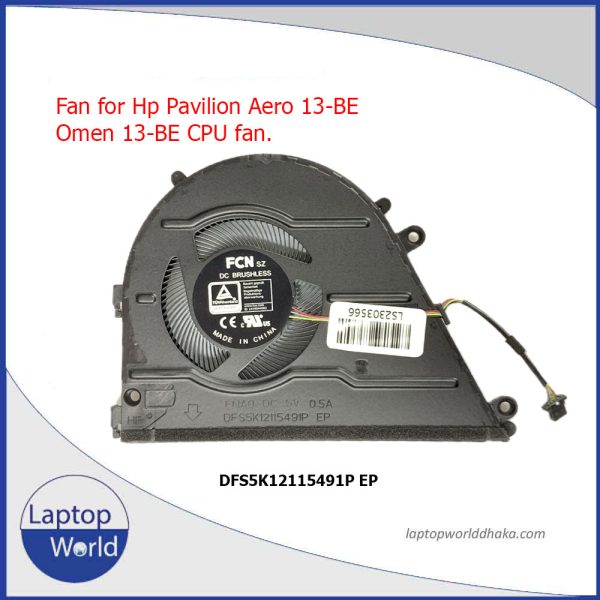 Hp Pavilion Aero 13-BE Omen 13-BE CPU Cooling Fan DFS5K12115491P EP - Image 3