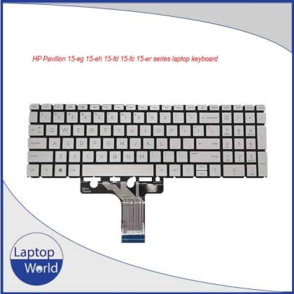 HP Pavilion 15-EG 15-EH 15-FC 15-FD 15-ER Laptop Keyboard – US Layout, Silver Color